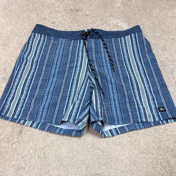 Surfers Supply Board Shorts Men’s Blue Striped Pockets Size 36 Drawstring - Picture 6 of 10